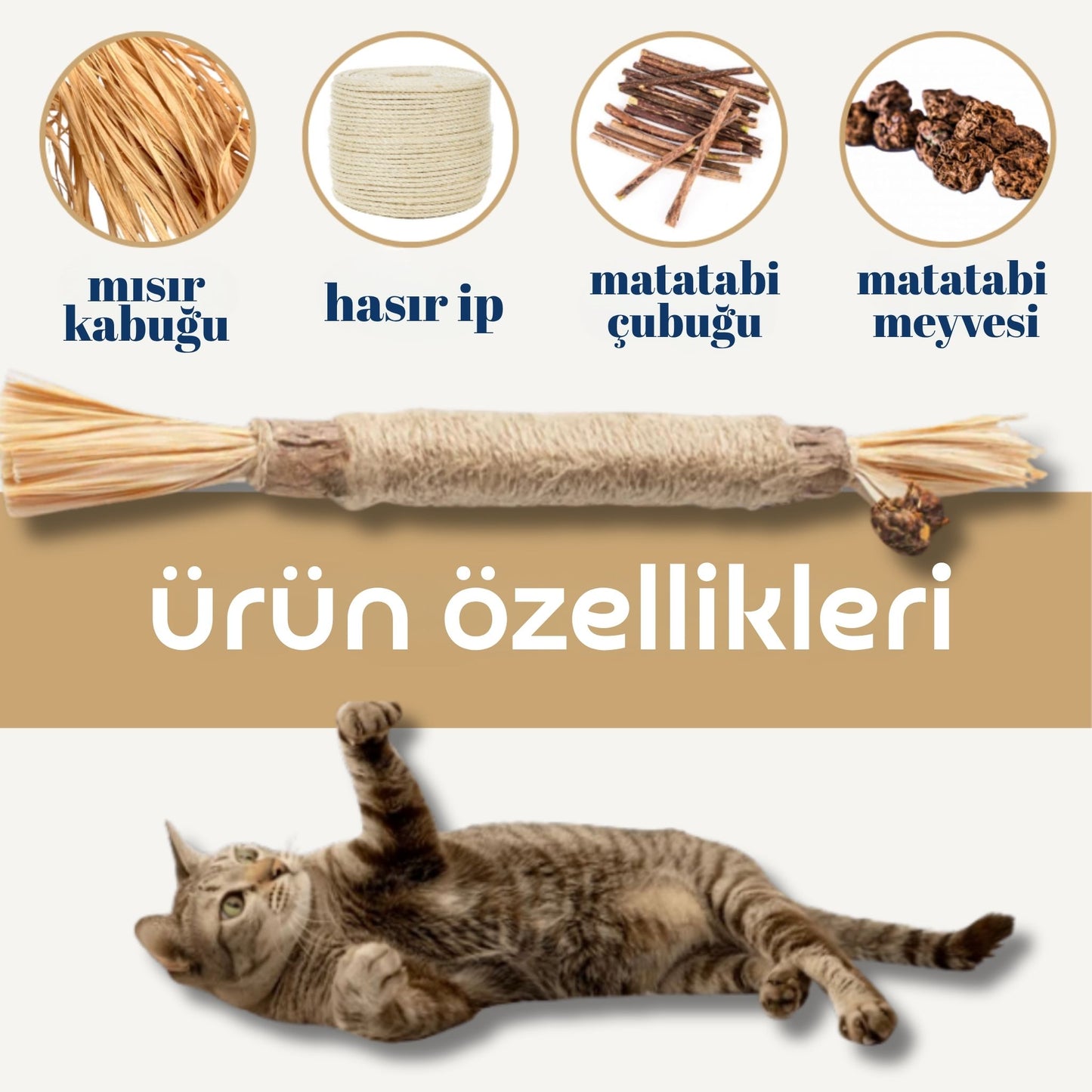 Doğal Kedi Çiğneme Çubuğu